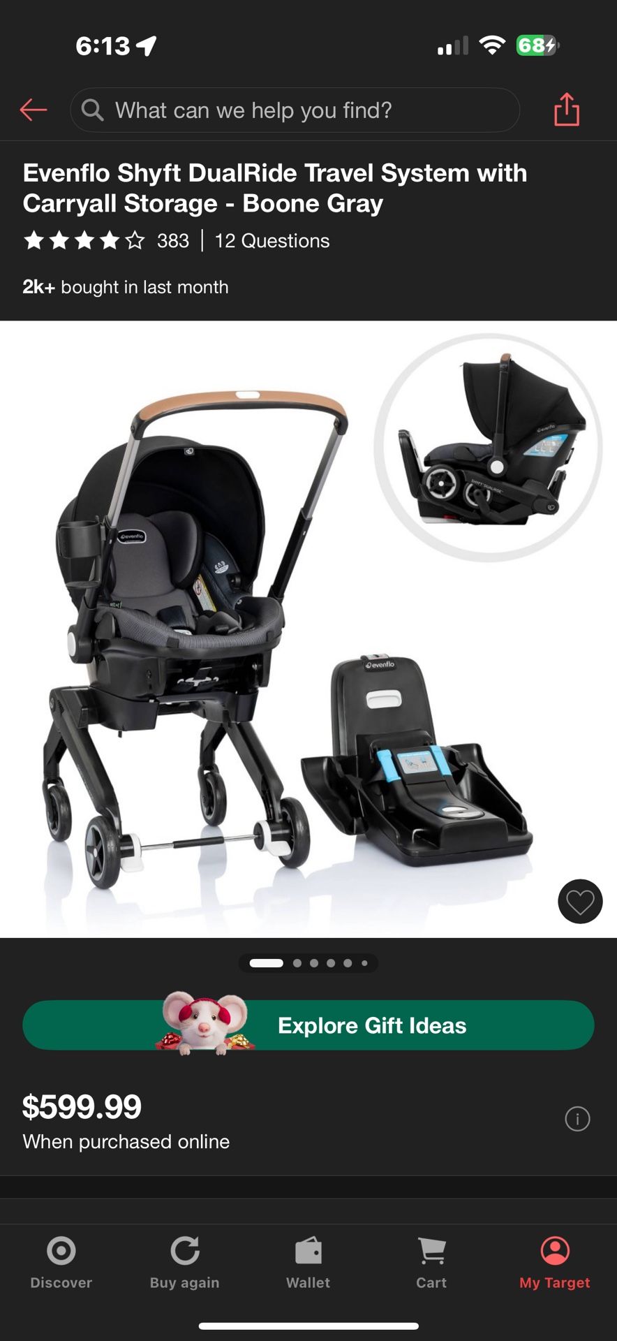 Evenflo Shyft DualRide Travel system Baby Stroller