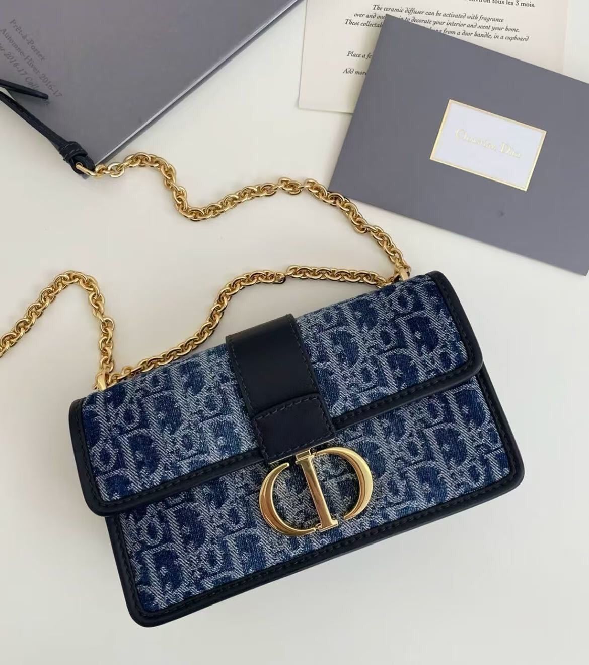 Adjustable and detachable shoulder strap with flap, denim, shoulder and crossbody bag for women, blue