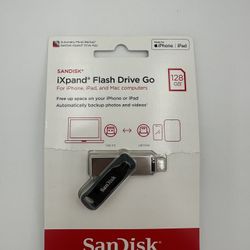 Brand New SanDisk iXpand Flash Drive Go 128GB Lightning USB 3.0 Connectors iPhone Apple