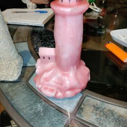 Modern Vintage Lighthouse Candle Pink
