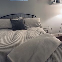 Black Metal Queen Headboard