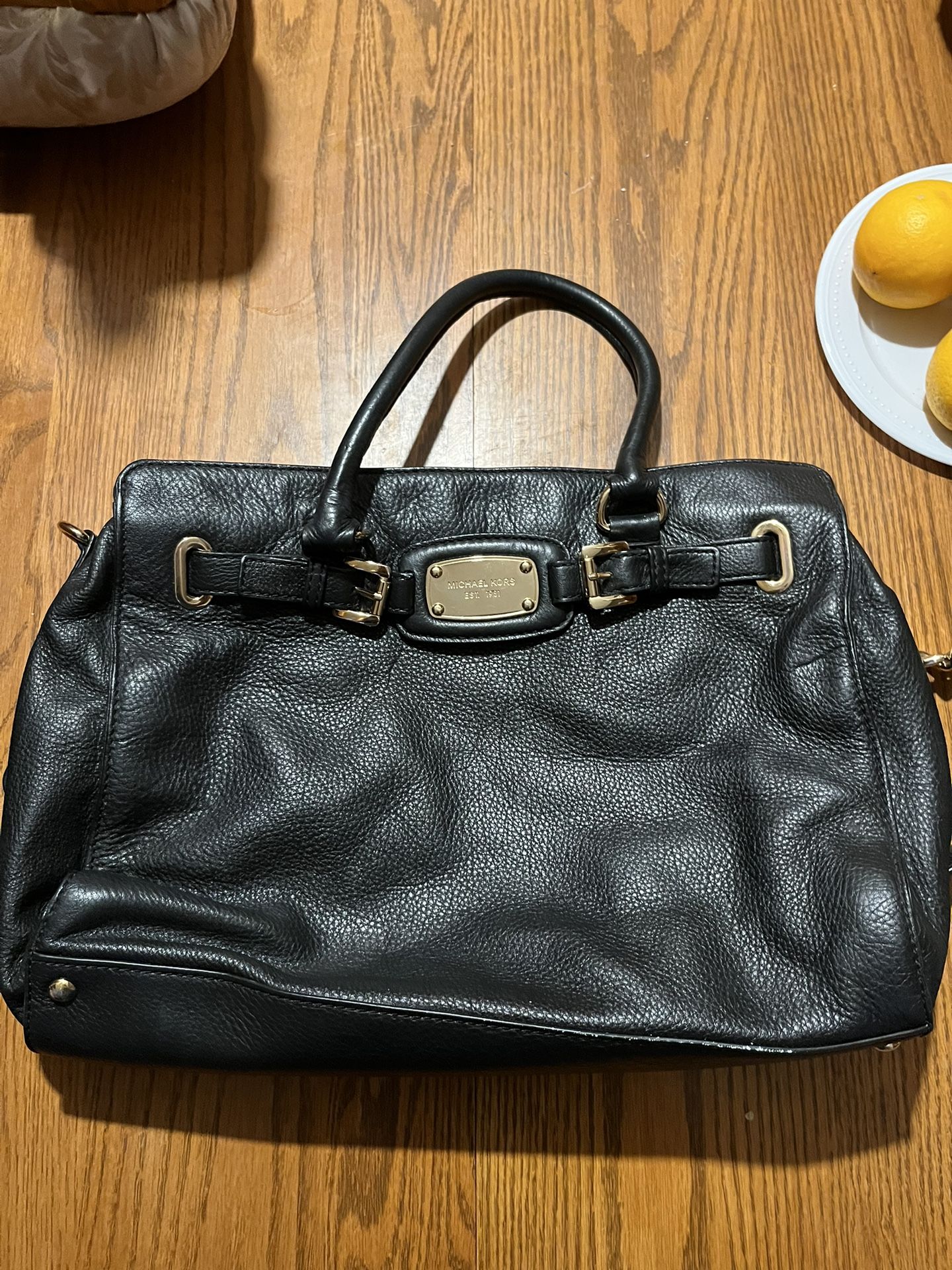 Michael Kors Black Handbag With Strap.