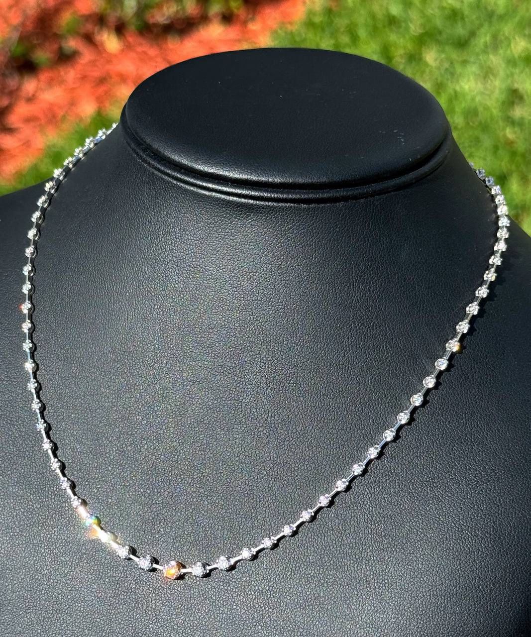 Jewelry NEW 18k White Gold 1.53CTW Natural Diamond 17” Necklace 12.5g