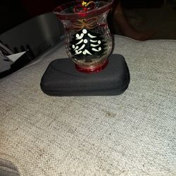 Crackled Glass candle holder