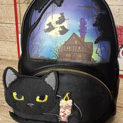Disney Loungefly Hocus Pocus Binx With Flaming Candle Mini Backpack 