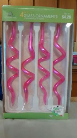Beautiful neon pink Glass ornaments