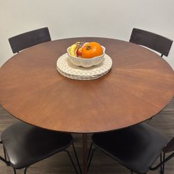 Round Walnut Table