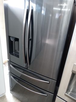 Samsung black stainless steel four-door french door refrigerator - Free delivery