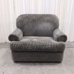 BAUHAUS USA Gray Patterned Upholstered Rolled Arm Armchair