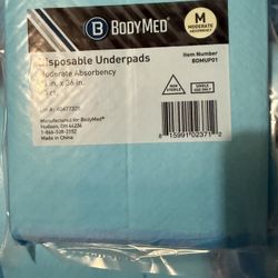 Body Meds Disposable Underpads Moderate Absorbency  I have over 100 packs of these  Going for $100.00 or your best offer. Pick up in Powder Springs Ga