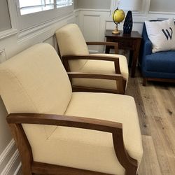 Wood Armchair Accent Chair Fabric