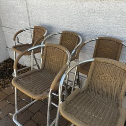 Set of Wicker Bar Stools