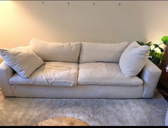 Living Spaces 96” Oversized Sofa – Cream (pick up today)