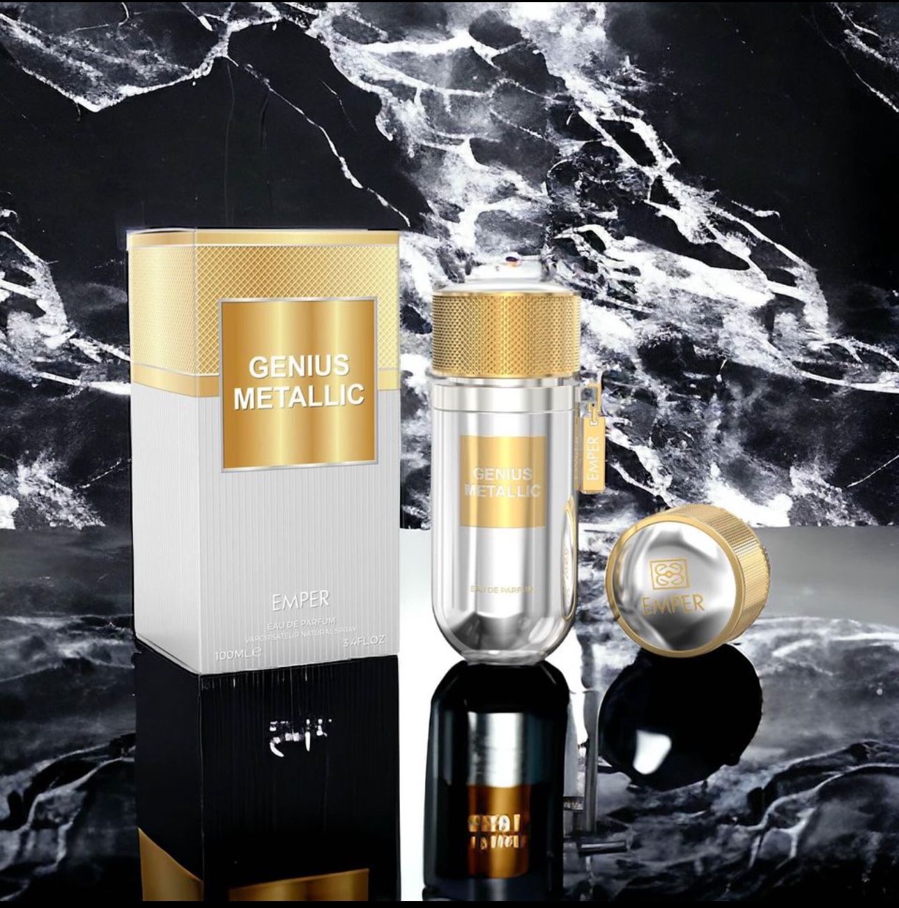 Genius Metallic Eau de Parfum by Emper Perfumes. 3.4 fl. oz./ 100 ml. For Men