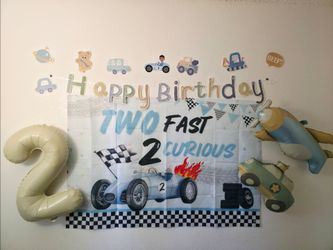 Kids Car themed Birthday decor (and 2nd bday candle)