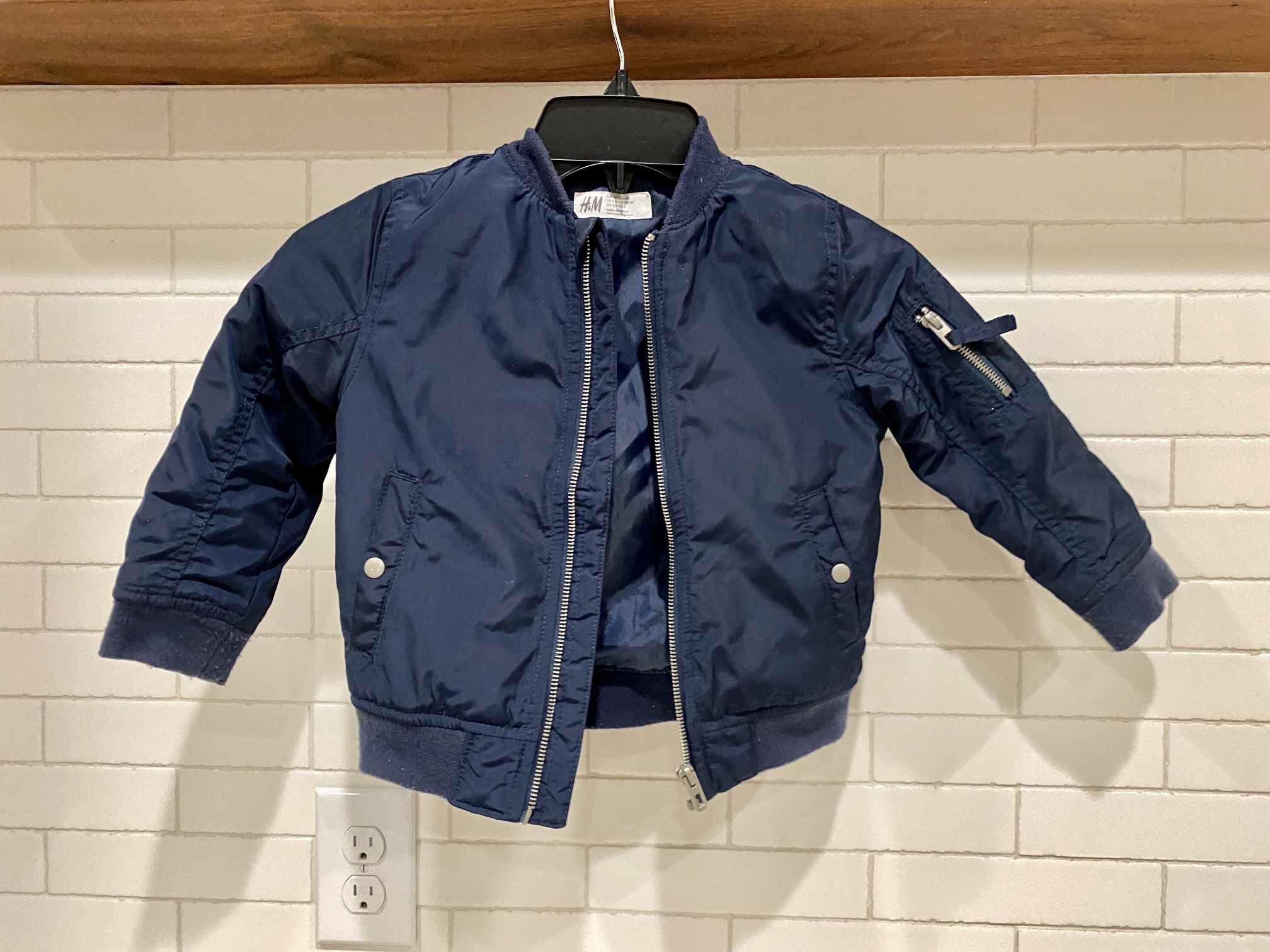 H&M Boys Navy Bomber Jacket, 3-4T