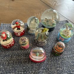 9 snow globes.  