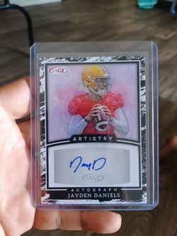 Jayden Daniels Signed Sage card