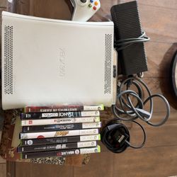 Xbox 360 W/ All Cords + Games + Controller