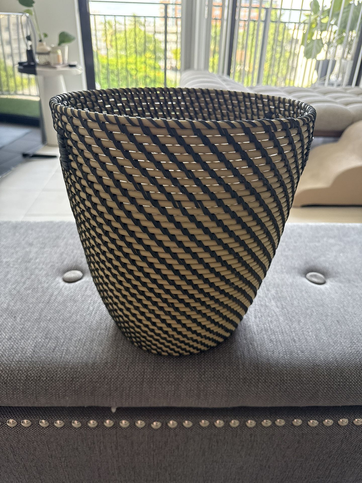 Plant pot, indoor/outdoor dark gray/beige