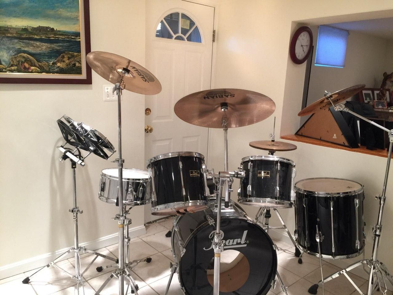 Piano and Pearl Drum set