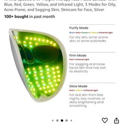 AMIRO Spectra 5-in-1 Light Therapy Face Mask, Contour With Blue, Red, Green, Yellow, and Infrared Light, 3 Modes for Oily, Acne-Prone, and Sagging Ski
