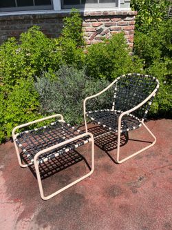 Brown Jordan chair and ottoman