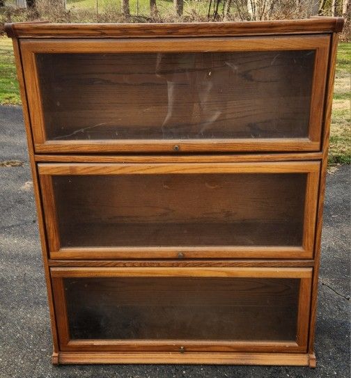 Bookcase with Flip-Up Glass Doors
