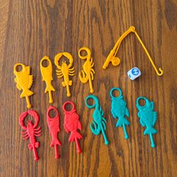 Pressman Shark Bite Game Sea Creatures Fishing Rod Die Replacement Parts 12pc