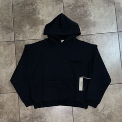 Fear of God Essentials Pullover Chest Logo Hoodie Stretch Limo/Black Size Medium