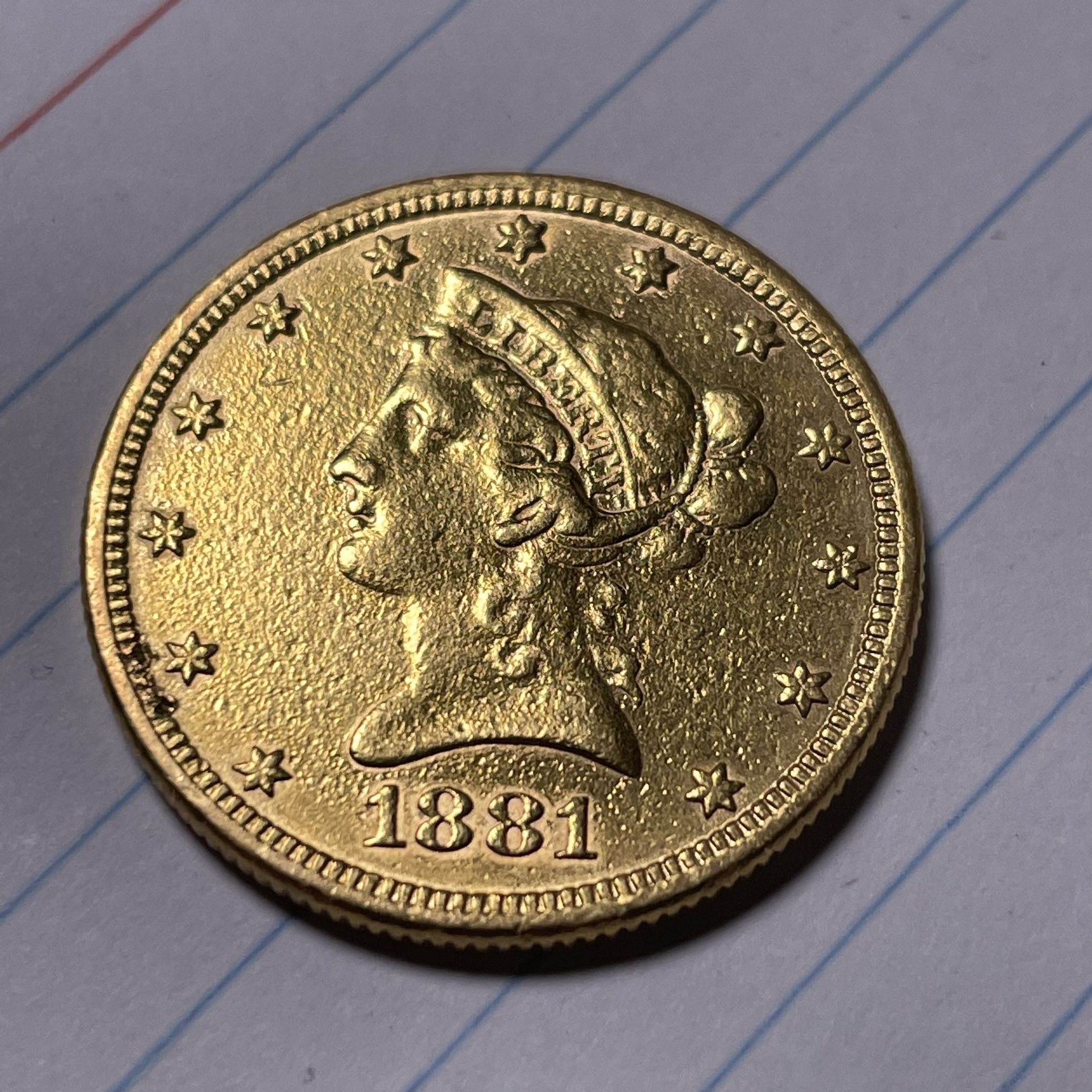 1881 Gold 10 Dol. Jewelry Piece