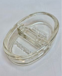 Tobacciana | Novelty Vintage Cigar Ashtray | Vintage Chunky Clear Glass Estoril Hotel Ashtray