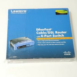 LINKSYS ETHERFAST BEFSR41 WIRED 4-PORT CABLE DSL ETHERNET ROUTER NEW SEALED