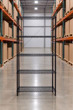 5-Tier Black Wire Shelving Unit