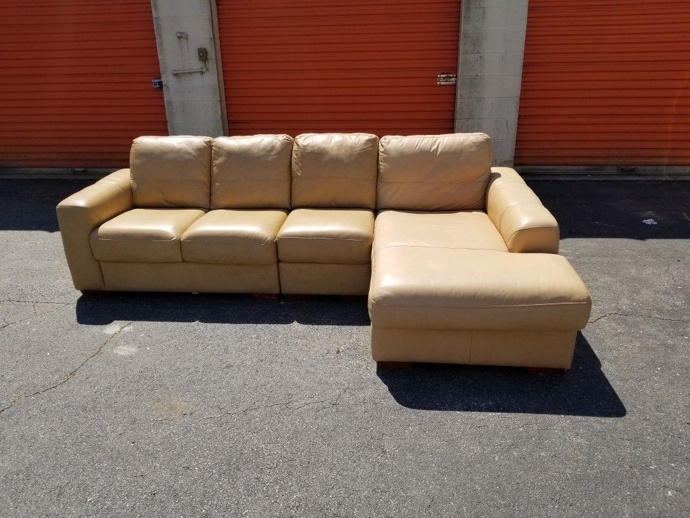 3pc Chateaux D'Ax Sofas Italian Leather Sectional