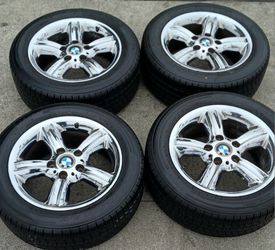 16" BMW Chrome Wheels & Tires 90% GOOD Condition  Rims Rines Y