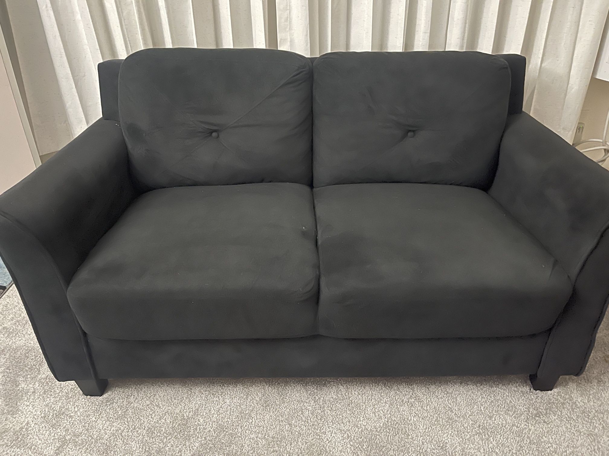 Comfy Black Loveseat