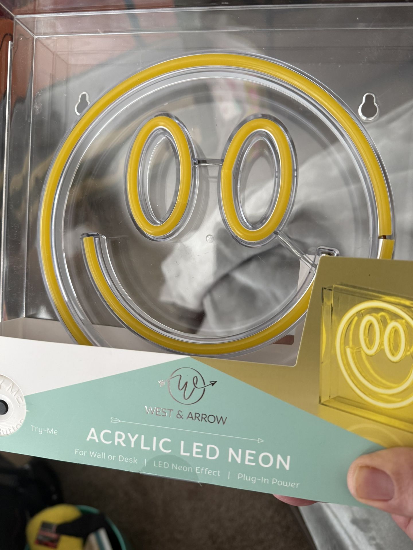 New Neon Led Smiley Face Light For Desk Or Wall.
