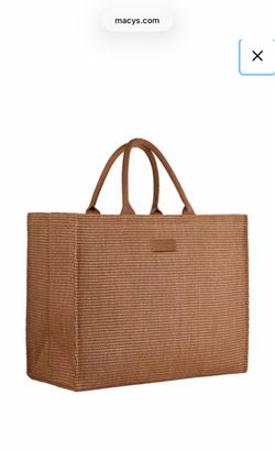 Burberry Rattan Tote Bag Large Brown Shoulder Bag Woven Beach bag New