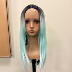 Aqua Green Synthetic Hair Wig New #523