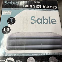 Sable Twin Size Air Bed w/ Built-in Pump