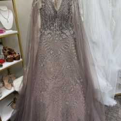 Long Sleeves Sequin Floor-Length
