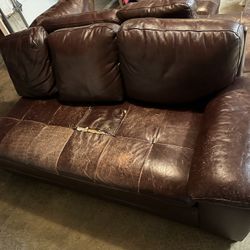 L Shaped Leather Sectionals Couch With Ottoman 