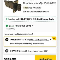 Mass Air Sensor For Nissan 350Z & Infinity G35