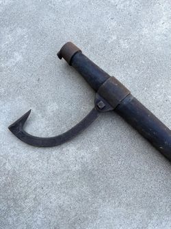 Vintage Antique Cant Hook 53” Log Roller - Cast Iron & Wood