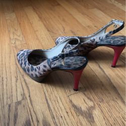 Close Toe Leopard With Red Platform Heel- J Renee Heels