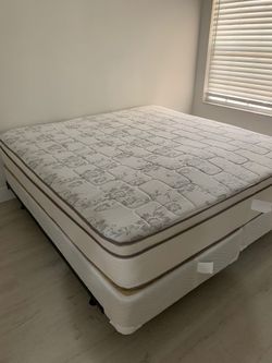 New king mattress and box springs. Bed frame is not included