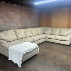 Delivery Available Ashley Beige U shape sectional sofa couch
