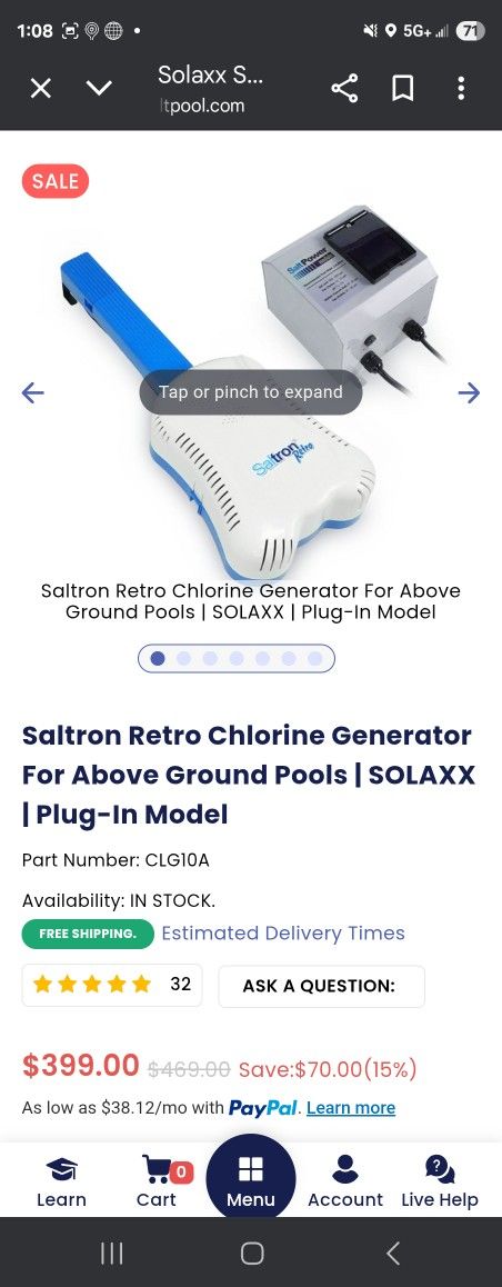 Pool Salt Clorine Generator