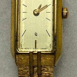 Citizen Womens 5421-S18523 Quartz Gold Tone Watch Bracelet Band Rectangle Dial